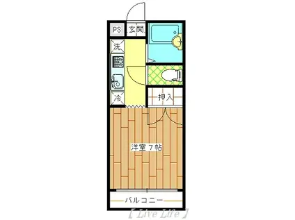 シルフィー木原(1K/3階)の間取り写真
