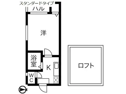 メゾンα(1K/1階)の間取り写真