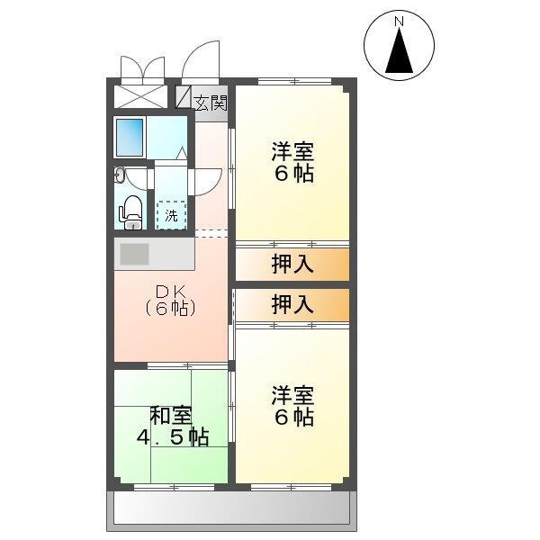 サンライフ大元(3DK/2階)の間取り写真