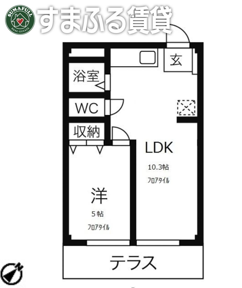 アールイーステージ刈谷(1LDK/1階)の間取り写真