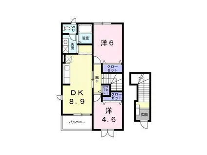 パークスクェア・サイトウA(2DK/2階)の間取り写真