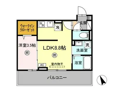 BRILLIA TWIN STAGE A棟(1LDK/3階)の間取り写真