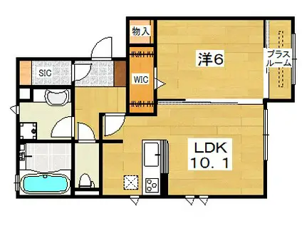 SEON(1LDK/1階)の間取り写真
