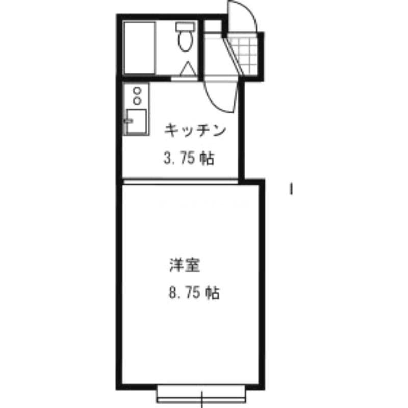 カルチェ・ラタン(1DK/2階)の間取り写真