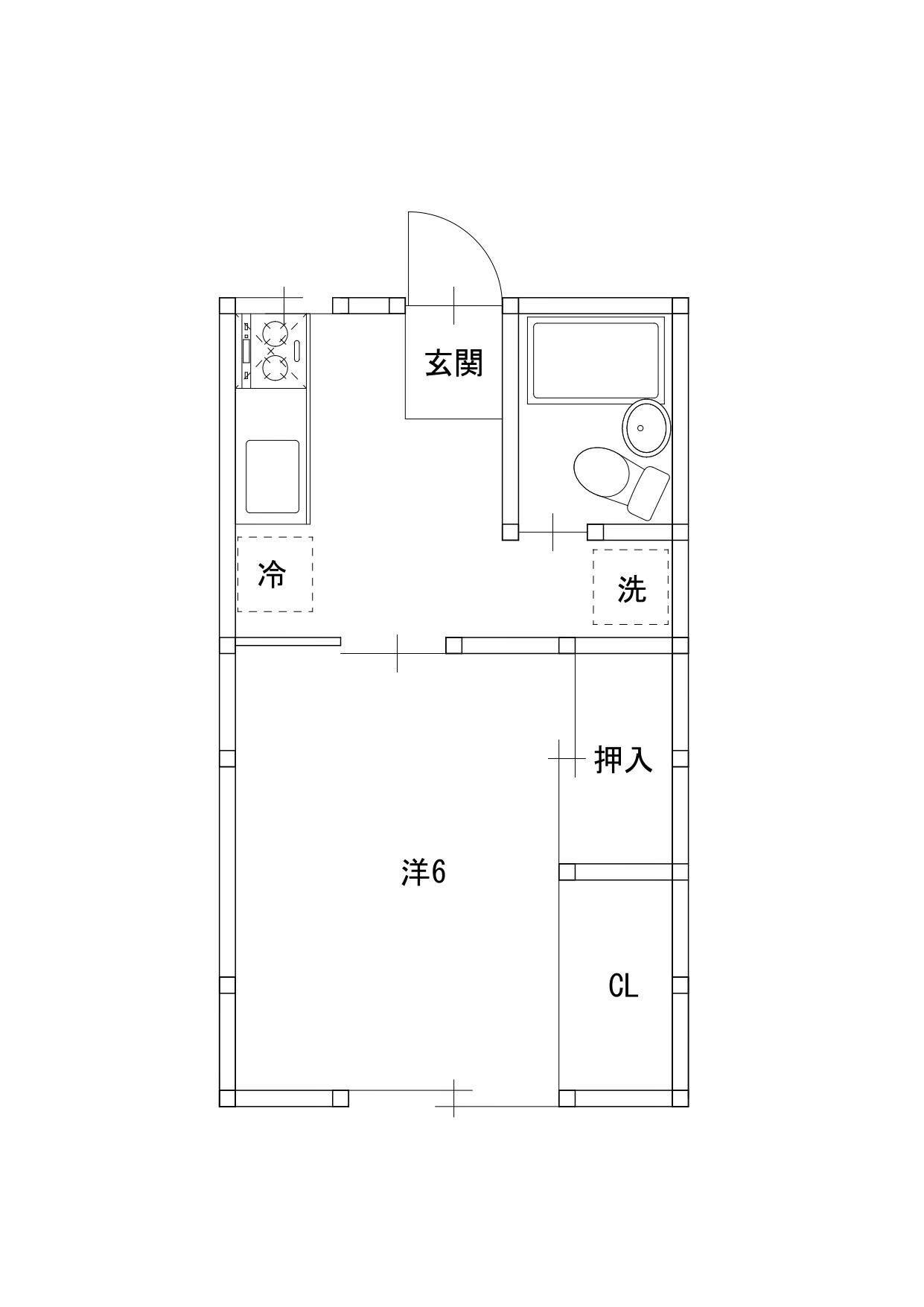 コーポみつの(1K/1階)の間取り写真