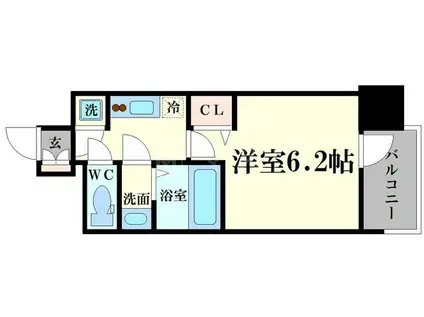 ファーストフィオーレ天王寺筆ヶ崎アイ(1K/4階)の間取り写真