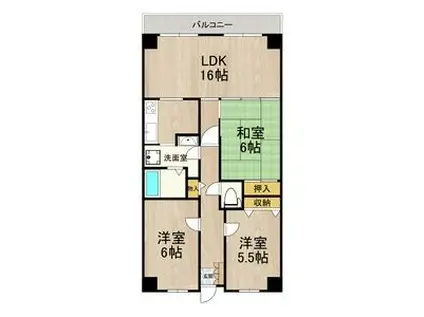PHOENIX COURT 交野II(3LDK/2階)の間取り写真