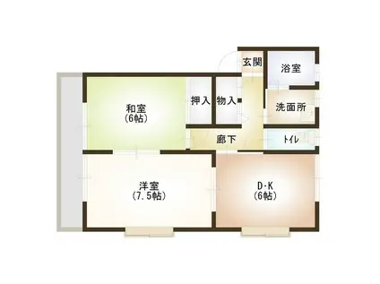 ヴィラージュ・ベンA(2DK/1階)の間取り写真