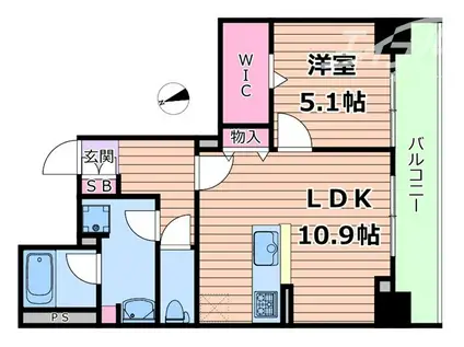 LAZO内久宝寺(1LDK/8階)の間取り写真