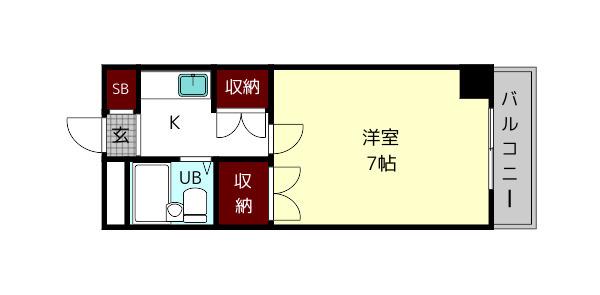アミティ西大寺P-8(1K/3階)の間取り写真