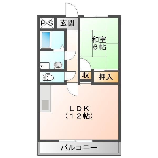 メゾンド府中(1LDK/3階)の間取り写真