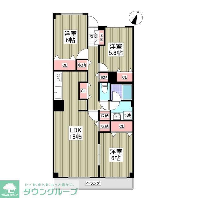 モンメール大磯(3SDK/3階)の間取り写真