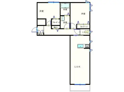 TORAMARU SQUARE(2LDK/3階)の間取り写真