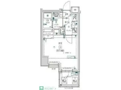 スクエアシティ川口並木(1K/4階)の間取り写真