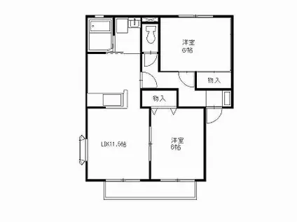 サンビレッジMK I(2LDK/2階)の間取り写真