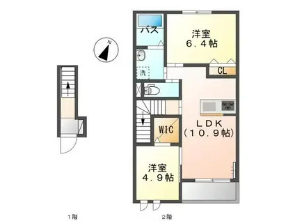 コンフォルト八潮(3LDK/2階)の間取り写真