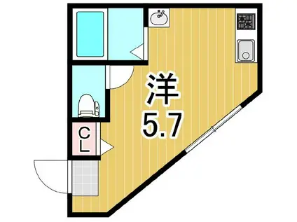 アーバンヴィラ亀有(ワンルーム/2階)の間取り写真