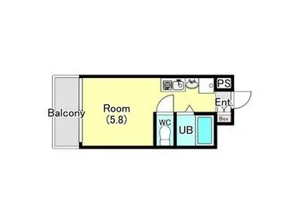 テラスレジデンス津田沼(ワンルーム/2階)の間取り写真