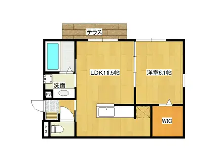 サニーハイツAB(1LDK/3階)の間取り写真