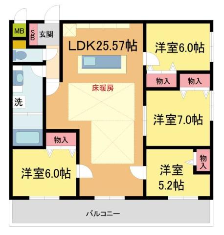 MESSAGE苦楽園三番町(4LDK/2階)の間取り写真