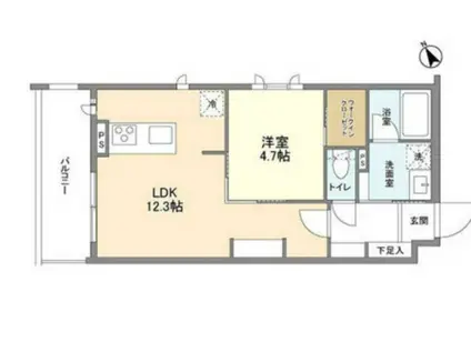 ACPレジデンス文京春日(1LDK/4階)の間取り写真