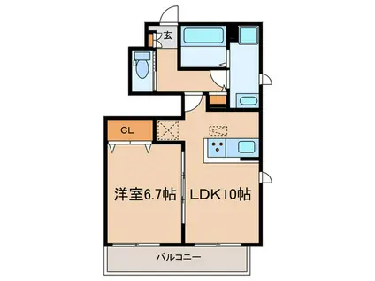 ハーバーコート神戸(1LDK/1階)の間取り写真