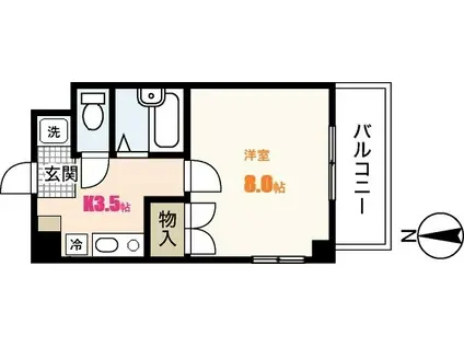 フォーチュナー上安駅前(1K/3階)の間取り写真