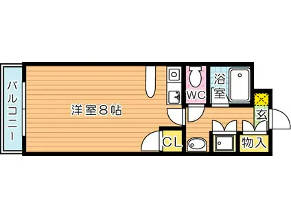 ジュネス陣原(ワンルーム/3階)の間取り写真