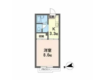 COZYALLEYA(1K/2階)の間取り写真