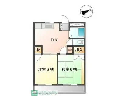 エクセル山下(2DK/4階)の間取り写真