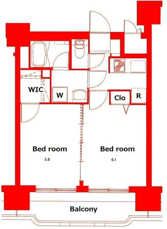 グリフィン横浜・ベイグランデ弐番館 4階階 間取り
