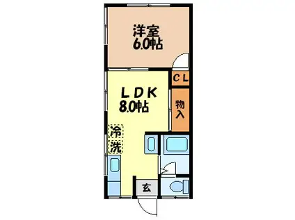 カーサコンフォート大手(1LDK/2階)の間取り写真