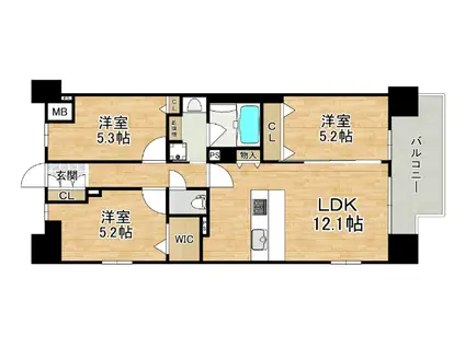 スプランディッドイレブン(3LDK/2階)の間取り写真