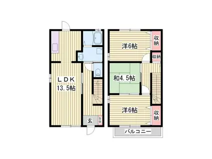 リバーサイドファミーユ(3LDK/1階)の間取り写真