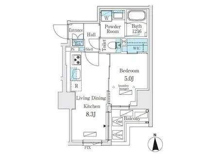 ジオエント秋葉原(1LDK/6階)の間取り写真