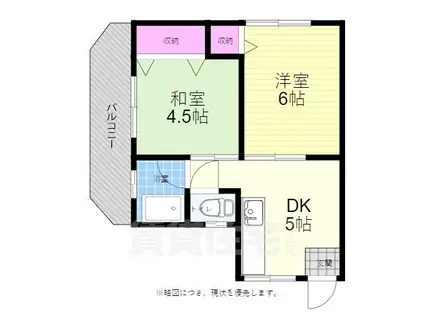 第3広州ビル(2K/4階)の間取り写真