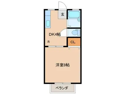 サンライフ川平(1K/2階)の間取り写真