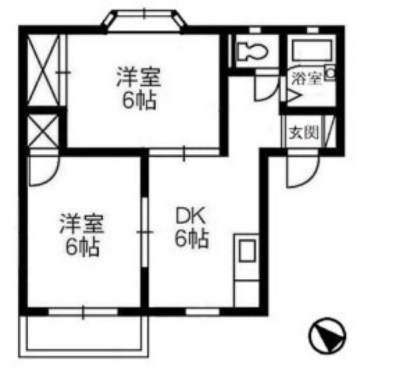 ファミール山岡(2DK/1階)の間取り写真