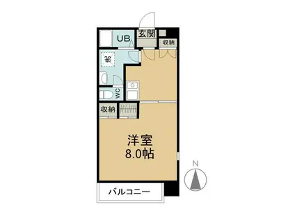 カーサ・ナリトモ中庄(1K/3階)の間取り写真