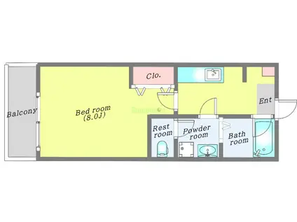フルハウス(1K/2階)の間取り写真