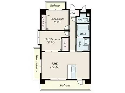 S-FORT西郊通 トランクルーム空き出ました(2LDK/7階)の間取り写真