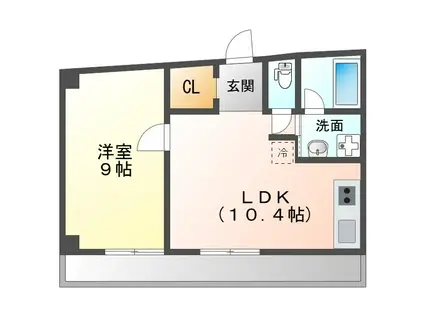 M-54(1LDK/2階)の間取り写真