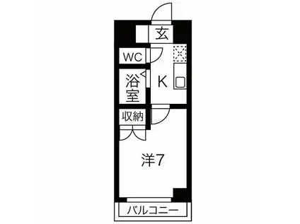 セントラルリッツ(1K/4階)の間取り写真