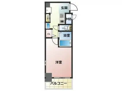 エスリード東天満第2(1K/4階)の間取り写真