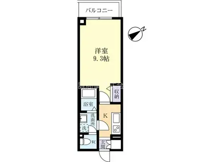 フィネストリーノ水戸南町(1K/1階)の間取り写真