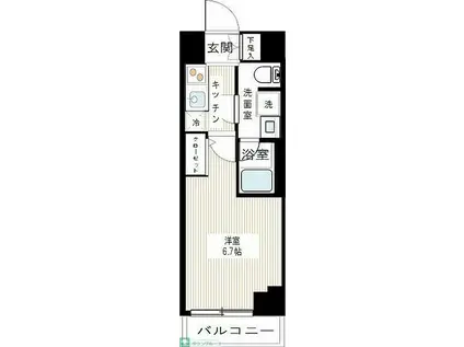 ARCOBALENO MUSASHIKOSUGI(1K/7階)の間取り写真