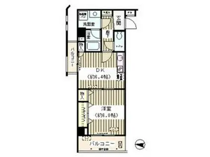 CASA MIA(1DK/4階)の間取り写真