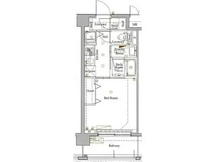 ブレシア多摩川レジデンス(1K/4階)の間取り写真