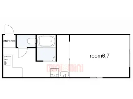 山下荘(1K/2階)の間取り写真