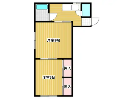 ホワイトパレス(2K/1階)の間取り写真